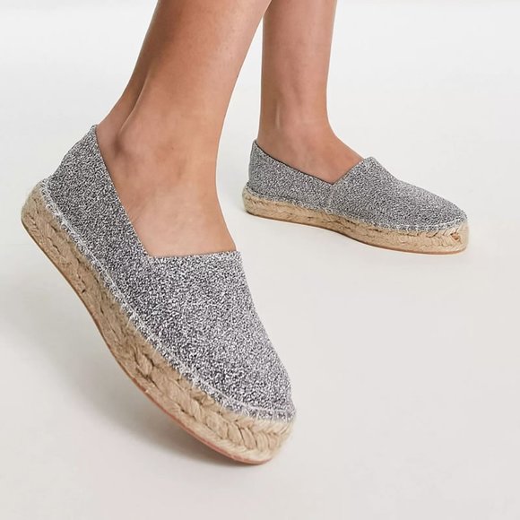 South Beach Shoes - South Beach Metallic Silver Espadrilles